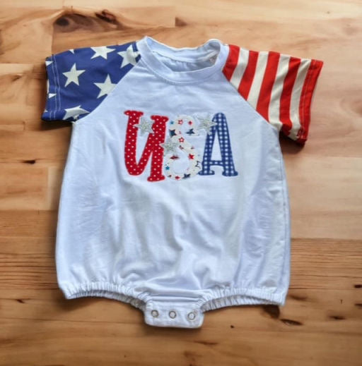 RTS • Wholesale Flag Bubble Romper