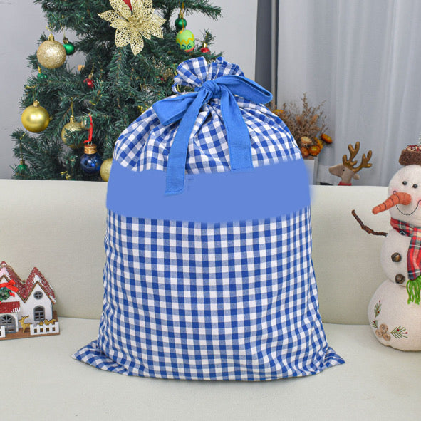 RTS • Wholesale Gingham Stripe Santa Sack & Stockings