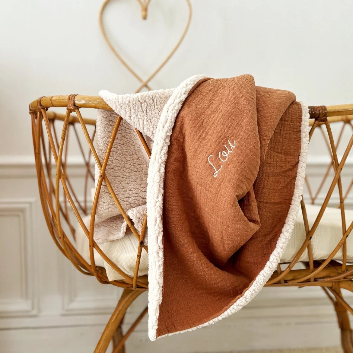 RTS • Wholesale Muslin Cotton Teddy Bear Sherpa Blanket