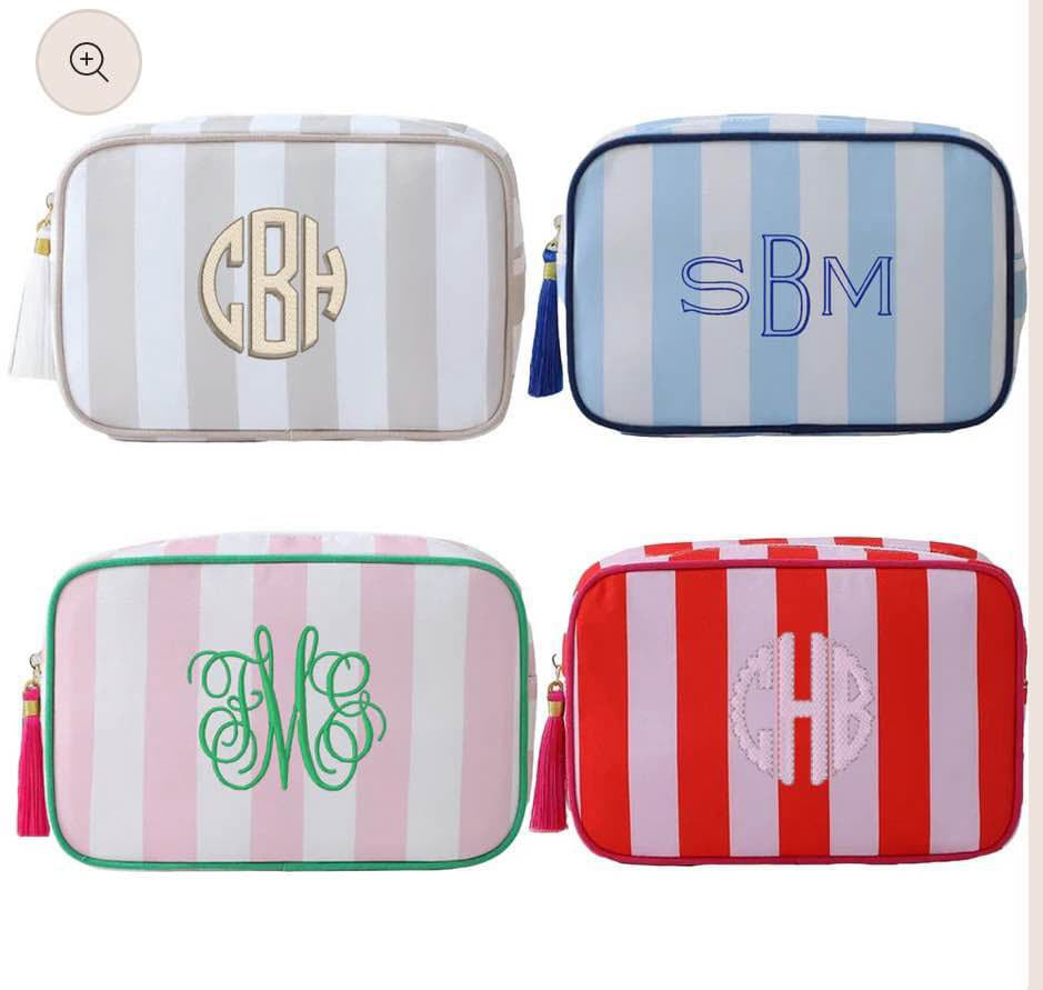 RTS • Wholesale Stripe cosmetic bag
