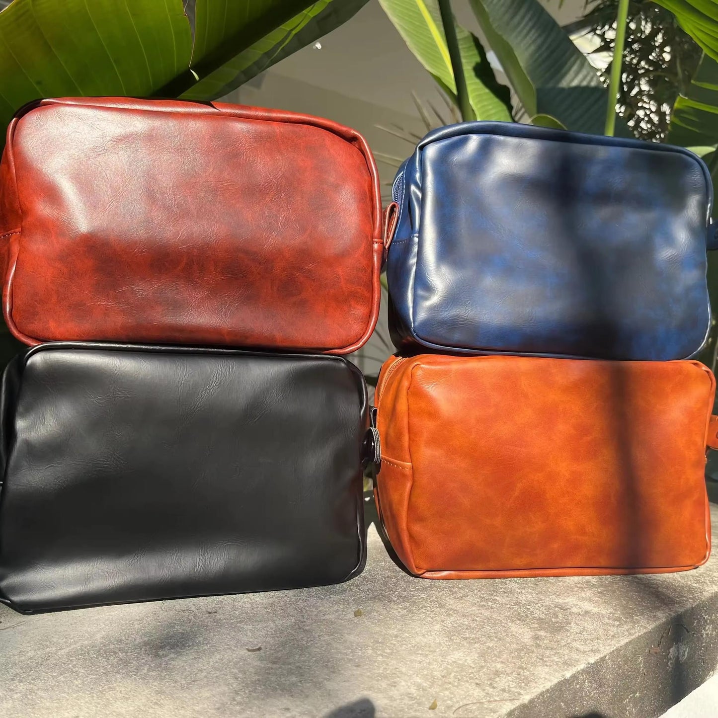 RTS • Wholesale PU Leather Cosmetic Bag