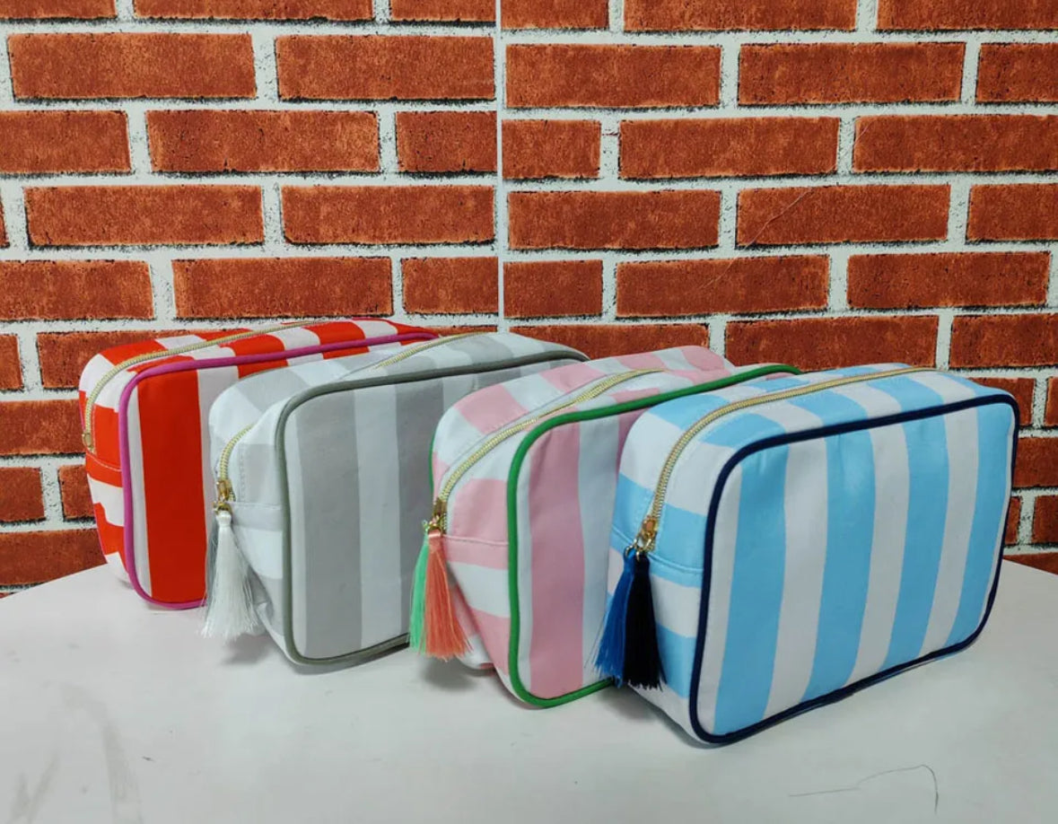 RTS • Wholesale Stripe cosmetic bag