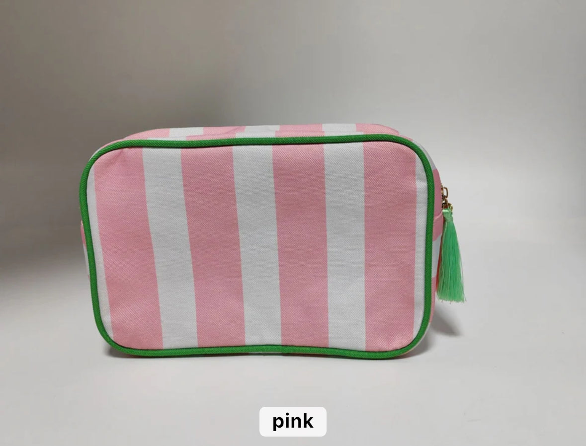 RTS • Wholesale Stripe cosmetic bag