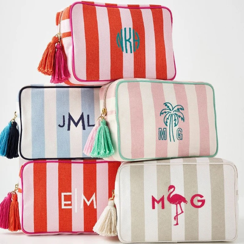 RTS • Wholesale Stripe cosmetic bag