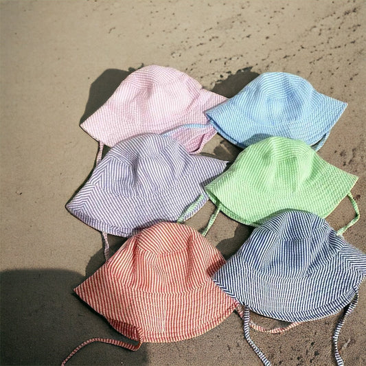 RTS•Wholesale Seersucker Sun Hat