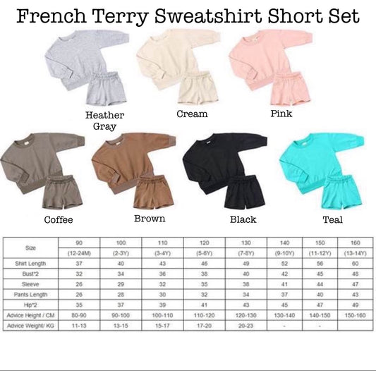 *Preorder* French Terry Sweatshirt & Short Set