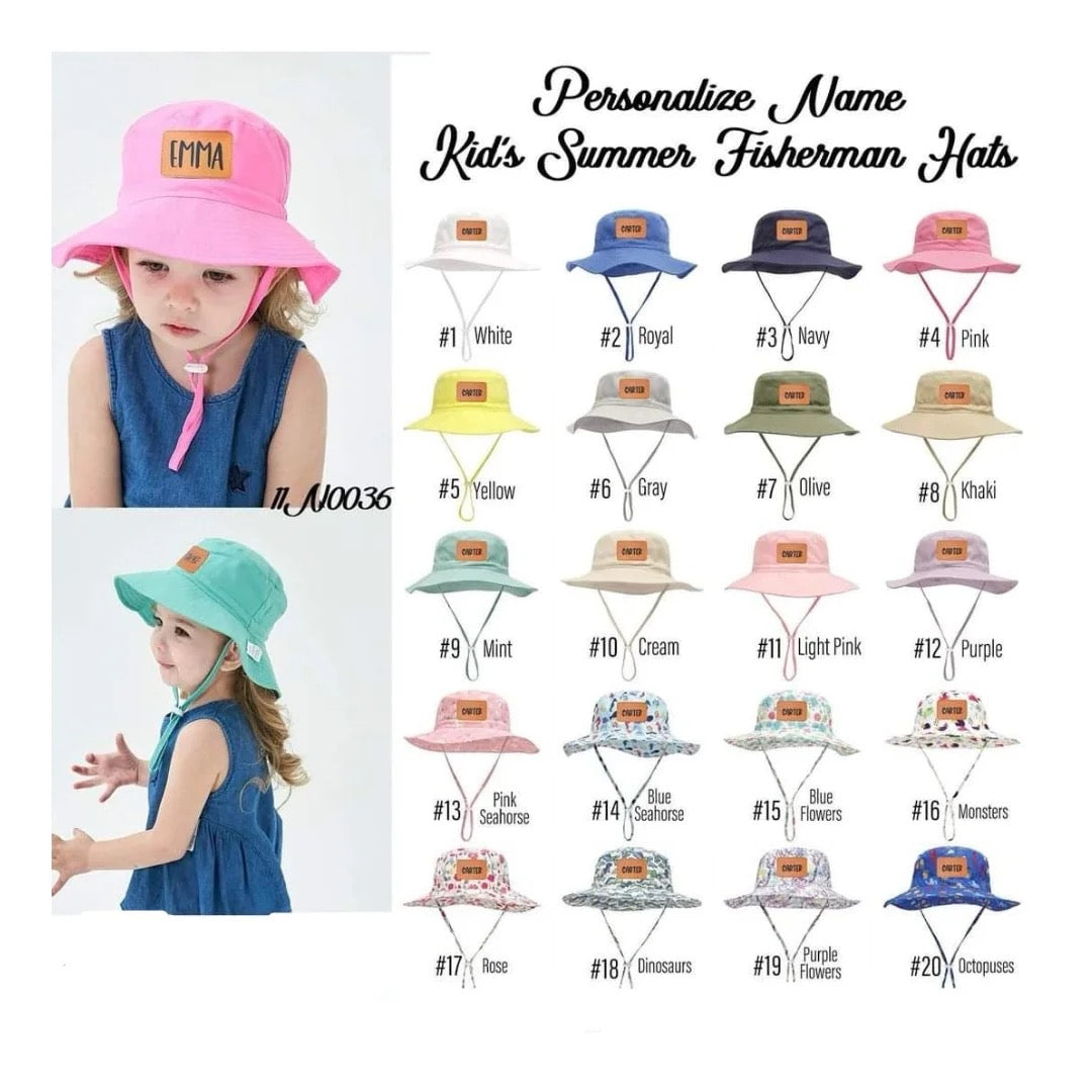 *Preorder* Wholesale Personalized Leather Adjustable Sun Hat