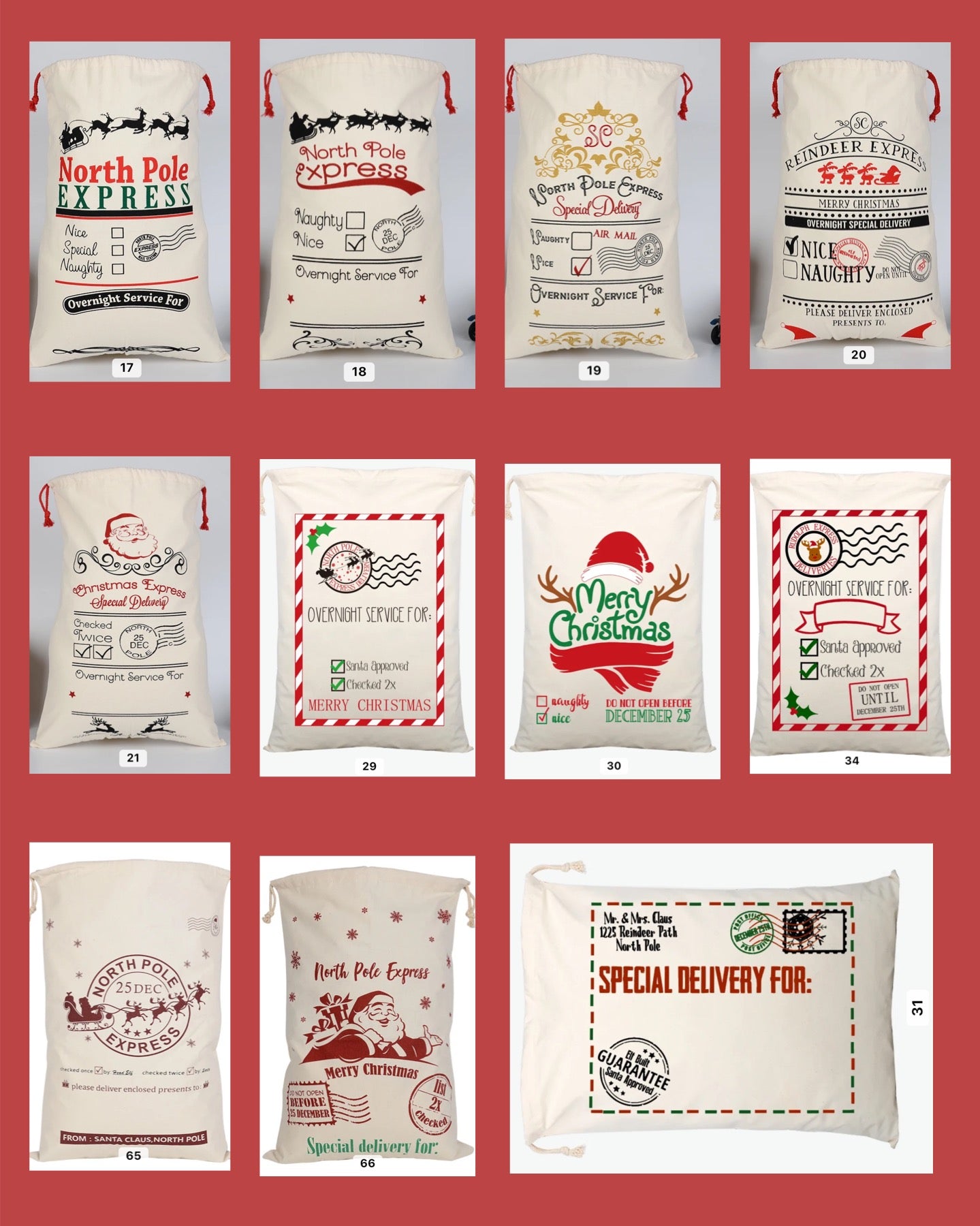 *Preorder* Wholesale Personalized Santa Sack