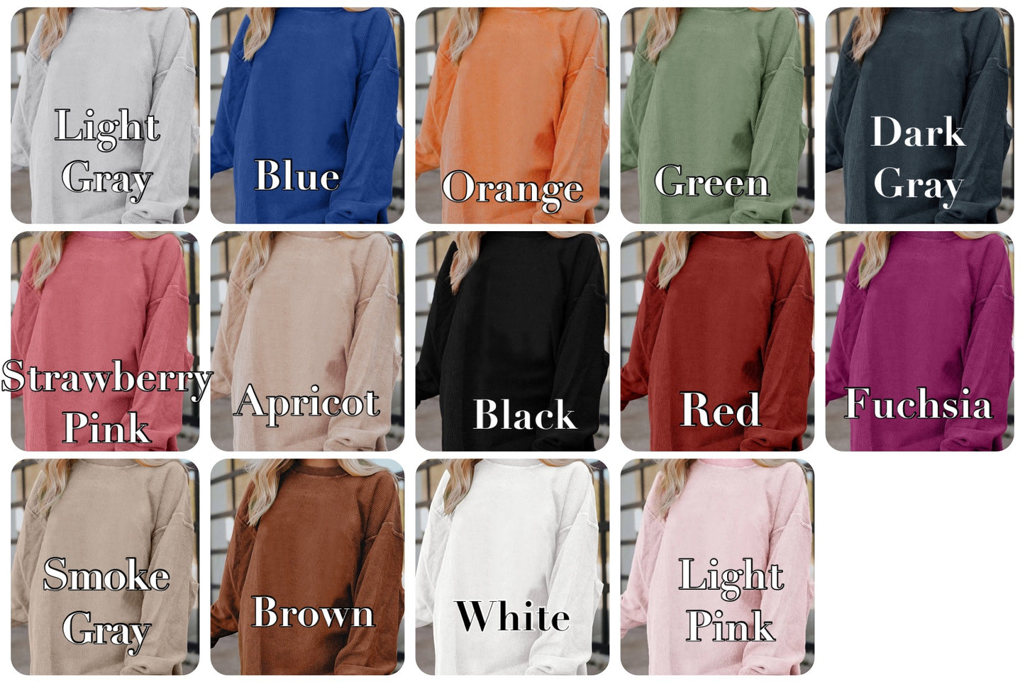 *Preorder* Wholesale Women's Oversized Corduroy Sweatshirt