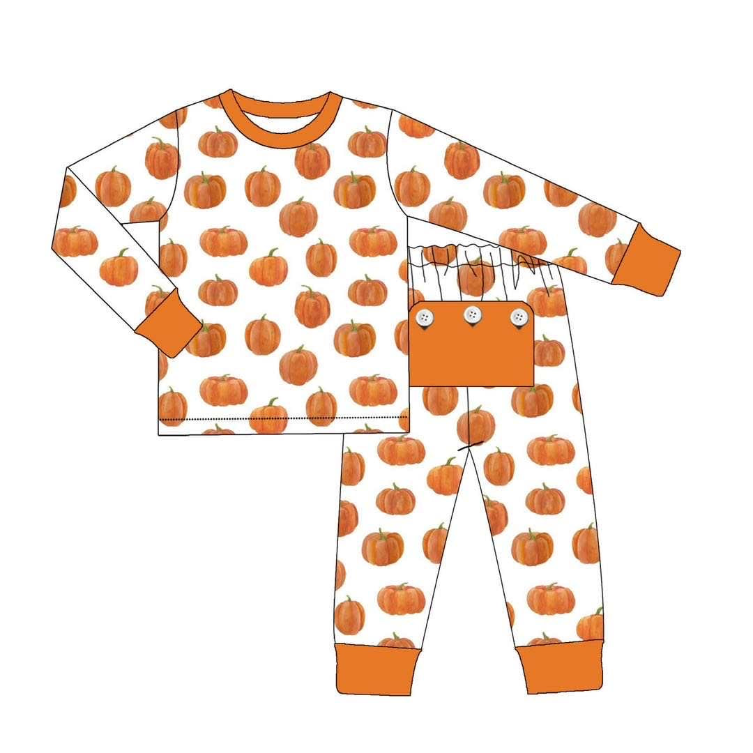 RTS • Wholesale Pumpkin Booty Flap Two Piece Jam Set