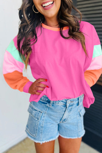 *Preorder* Wholesale Women's Colorblock Long Sleeve Top