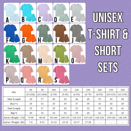 *Preorder* Wholesale Kids Unisex Short Set
