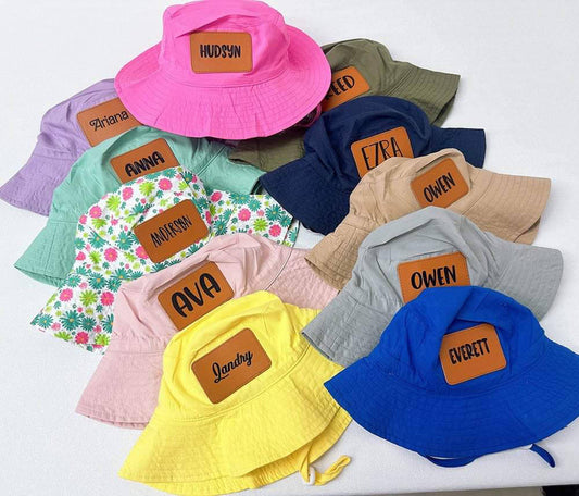 *Preorder* Wholesale Personalized Leather Adjustable Sun Hat
