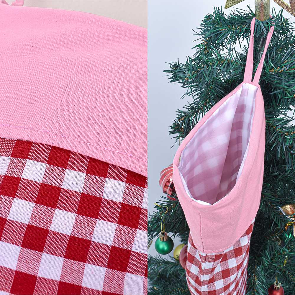 RTS • Wholesale Gingham Stripe Santa Sack & Stockings