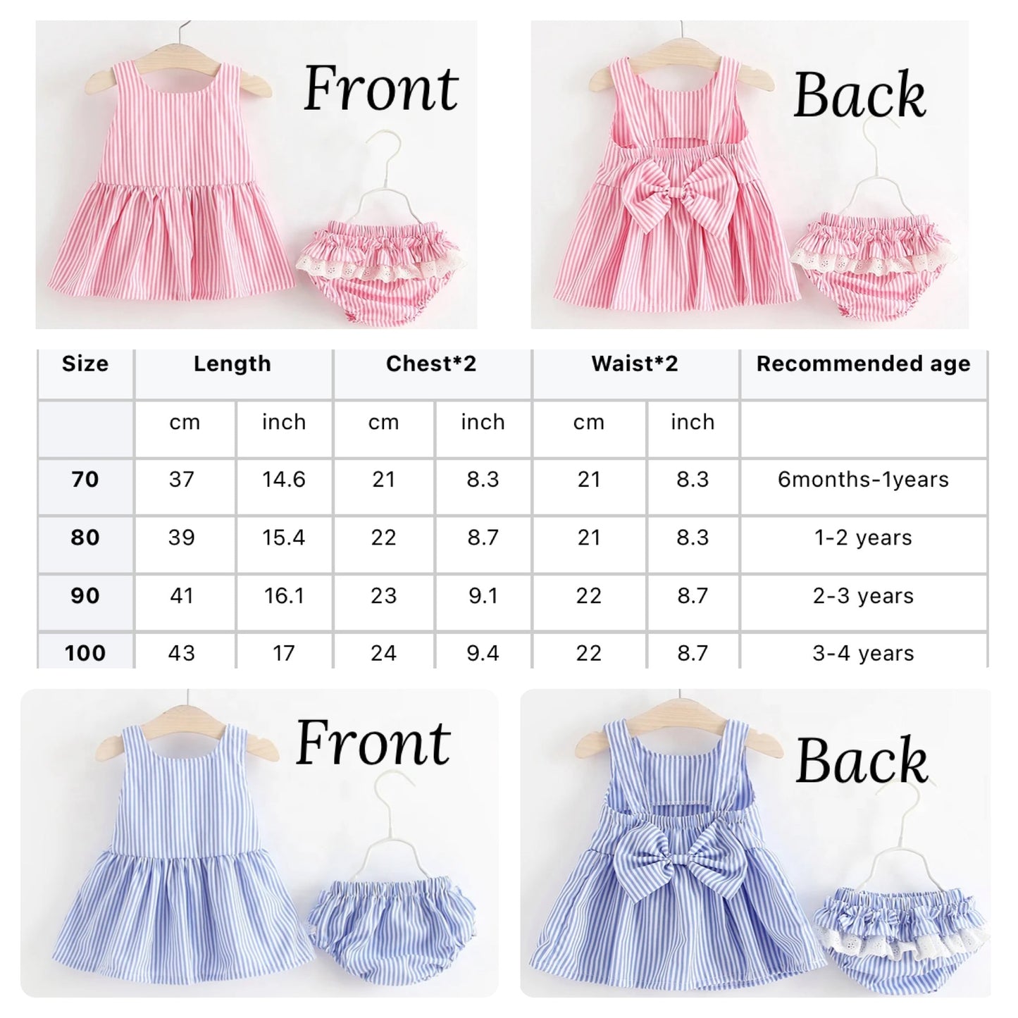 RTS • Wholesale Girls Seersucker Dress with Bloomer Set