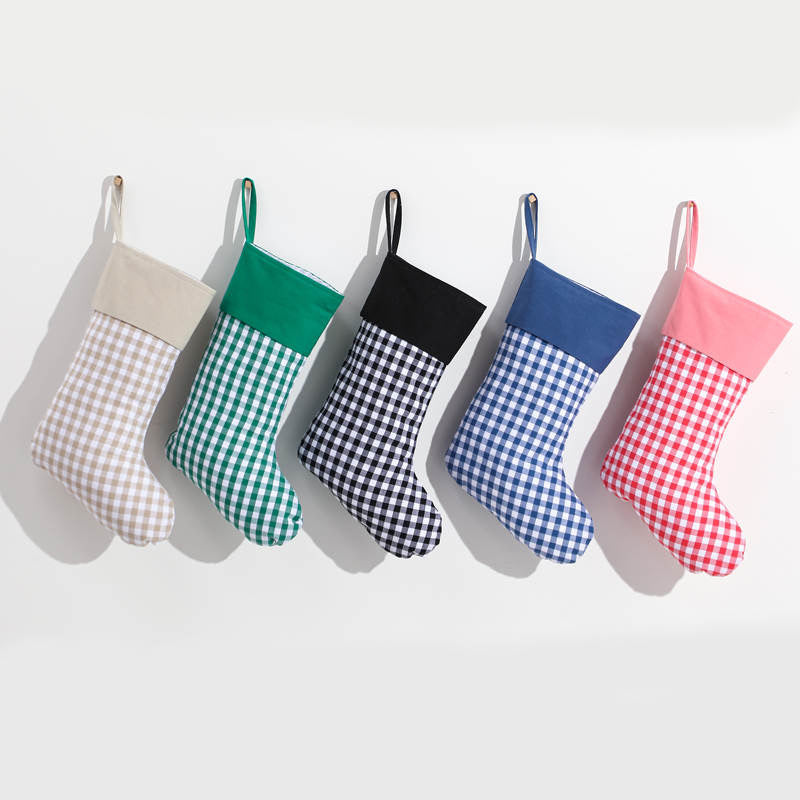 *Preorder* Wholesale Gingham Santa Sack & Stockings