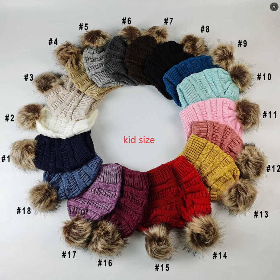 RTS • Wholesale Kids Single Pom Beanie