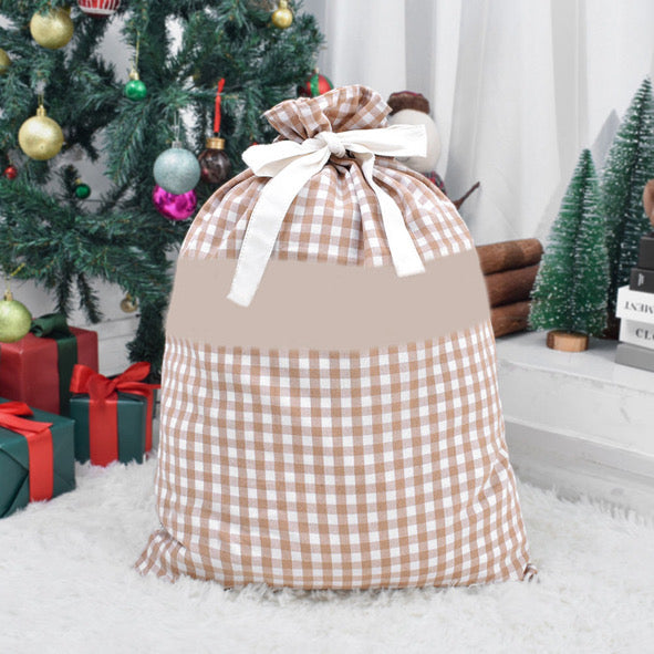 RTS • Wholesale Gingham Santa Sack & Stockings