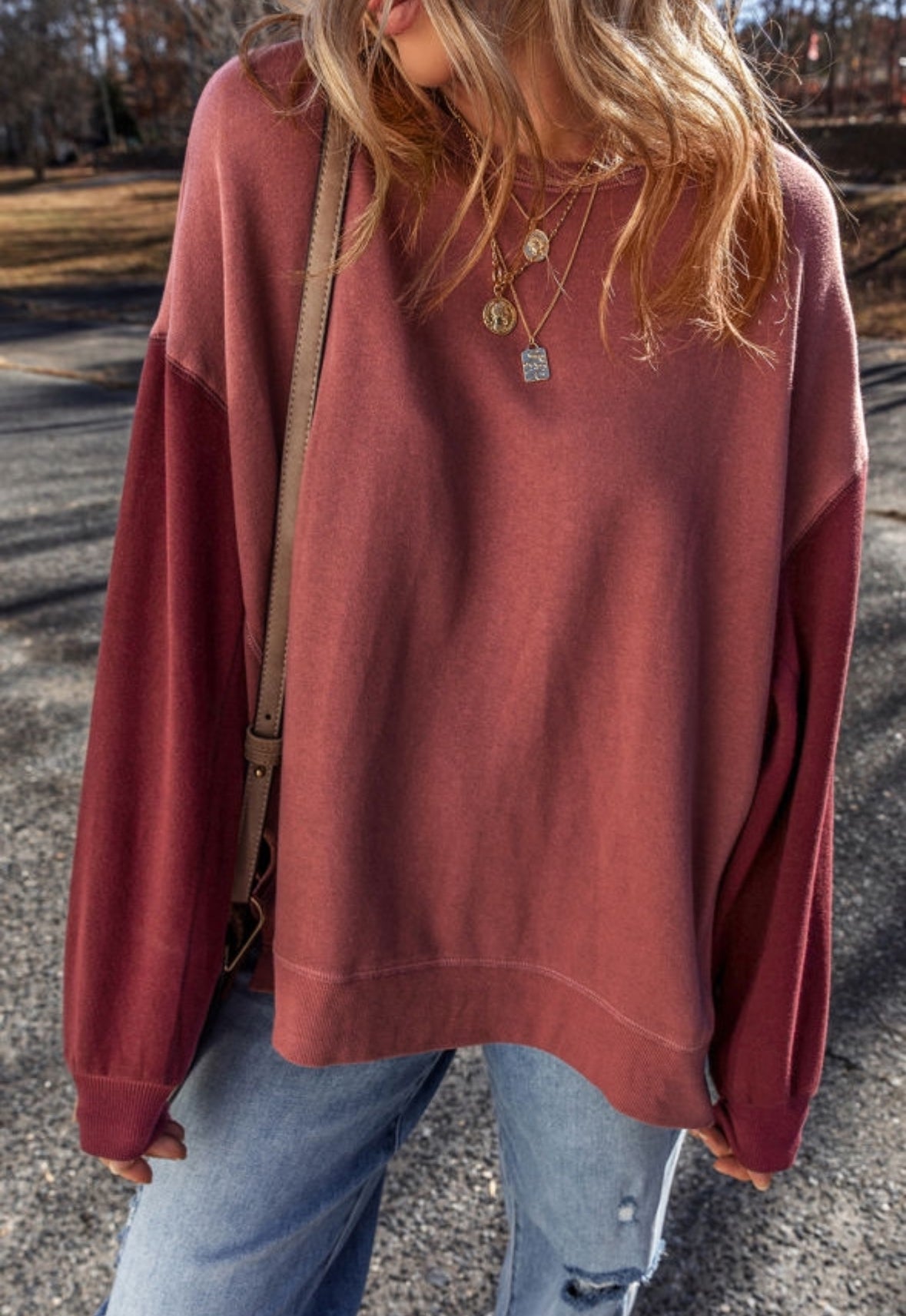 *Preorder* Wholesale Women's Two-Tone Drop Shoulder Sweatshirt