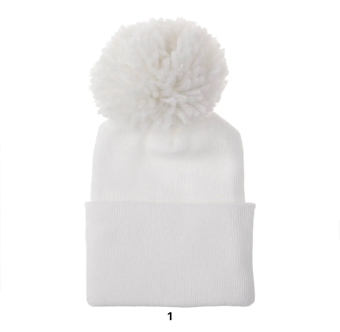 RTS • Newborn Pompom Hat