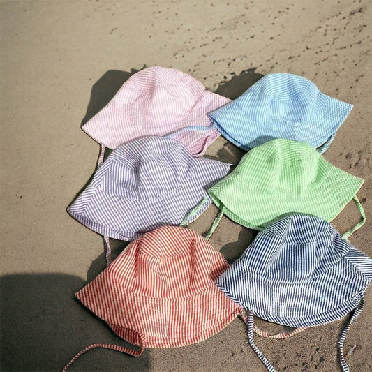 Seersucker Sun Bucket Hat